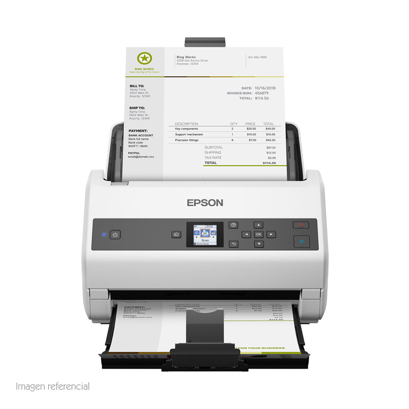 escáner de documento epson workforce ds-870, 600dpi, 65 ppm / 130 ipm, adf.