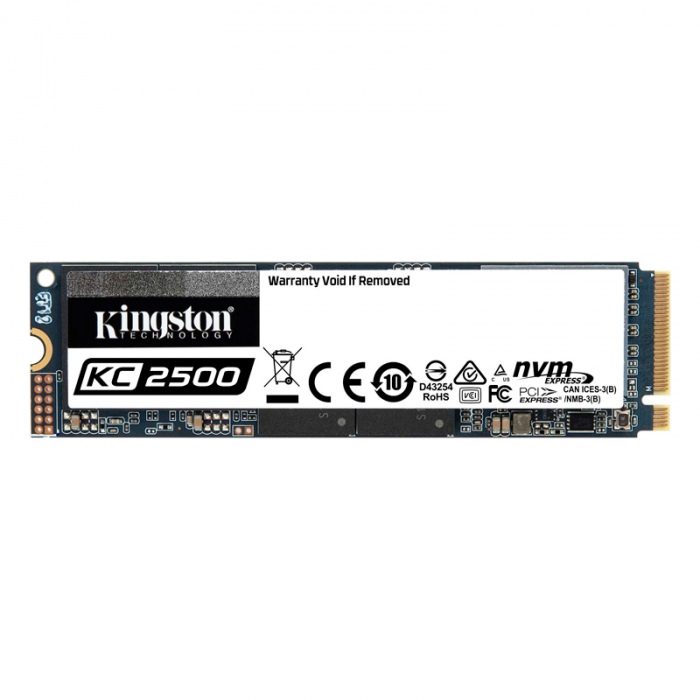 unidad en estado solido kingston kc2500, 500gb, m.2 2280, nvme pcie gen 3.0 x 4.