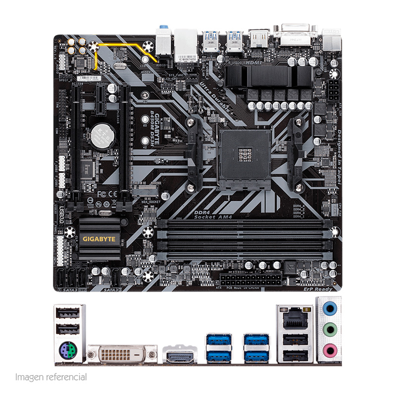 motherboard gigabyte b450m ds3h, am4, b450, ddr4,sata 6.0, usb 3.1, vd/sn/nw.