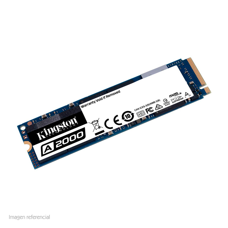 unidad en estado solido kingston a2000, 1tb, m.2,2280, nvme pcie gen 3.0 x4.