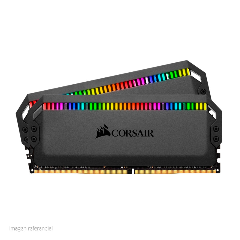 kit memoria corsair dominator rgb, 16gb (2 x 8gb), ddr4, 3200 mhz, pc4-25600, cl-16, 