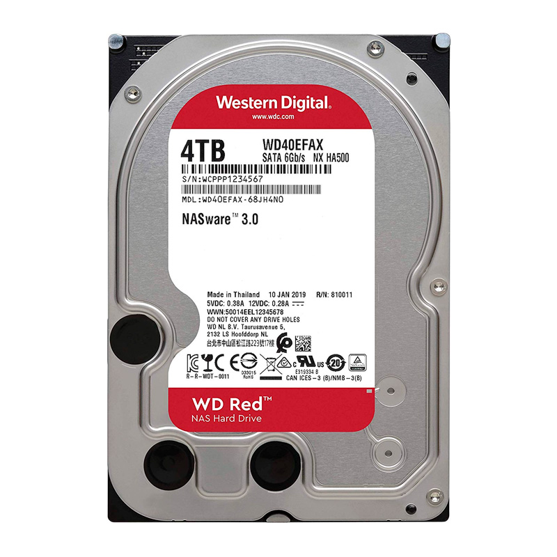 disco duro western digital red nas wd40efax, 4tb,sata 6.0 gb/s, 5400 rpm, 3.5.