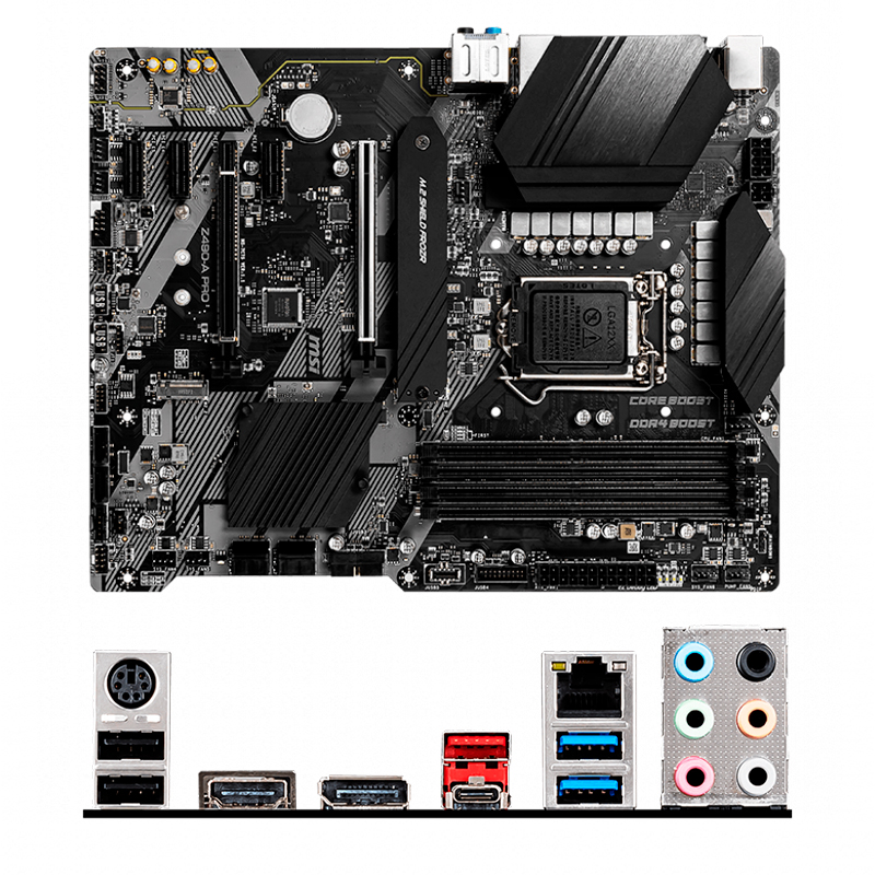 motherboard msi z490-a pro lga1200, ddr4, sata 6.0 gb/s, hdmi, hd audio, usb 3.2.