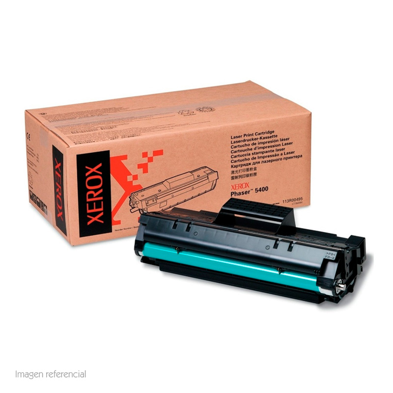 cartucho toner de impresión xerox, color negro, para impresora phaser 5400