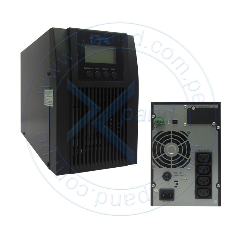 ups elise udc-1k-t-g2, on-line, 1kva, 900w, 100v ~ 300vac, display lcd.