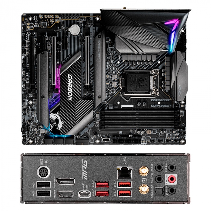 motherboard msi mpg z490 gaming carbon wifi lga1200, ddr4, sata 6.0 gb/s, hdmi, hd au