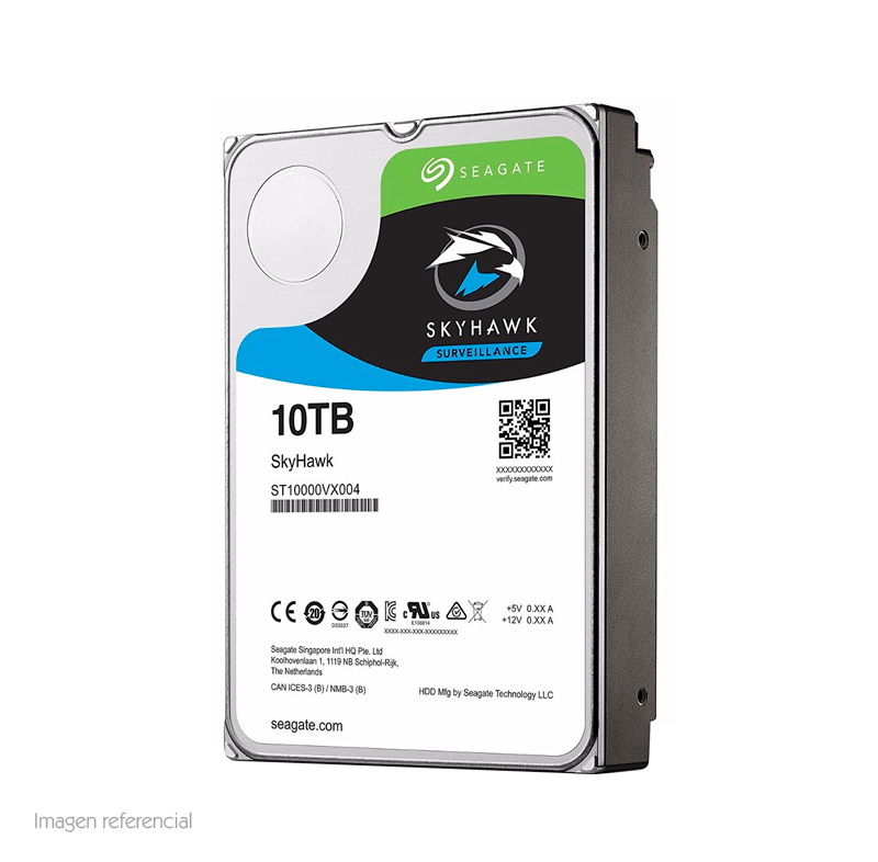 disco duro seagate skyhawk surveillance, 10tb, sata 6.0 gbps, 256mb cache, 3.5.