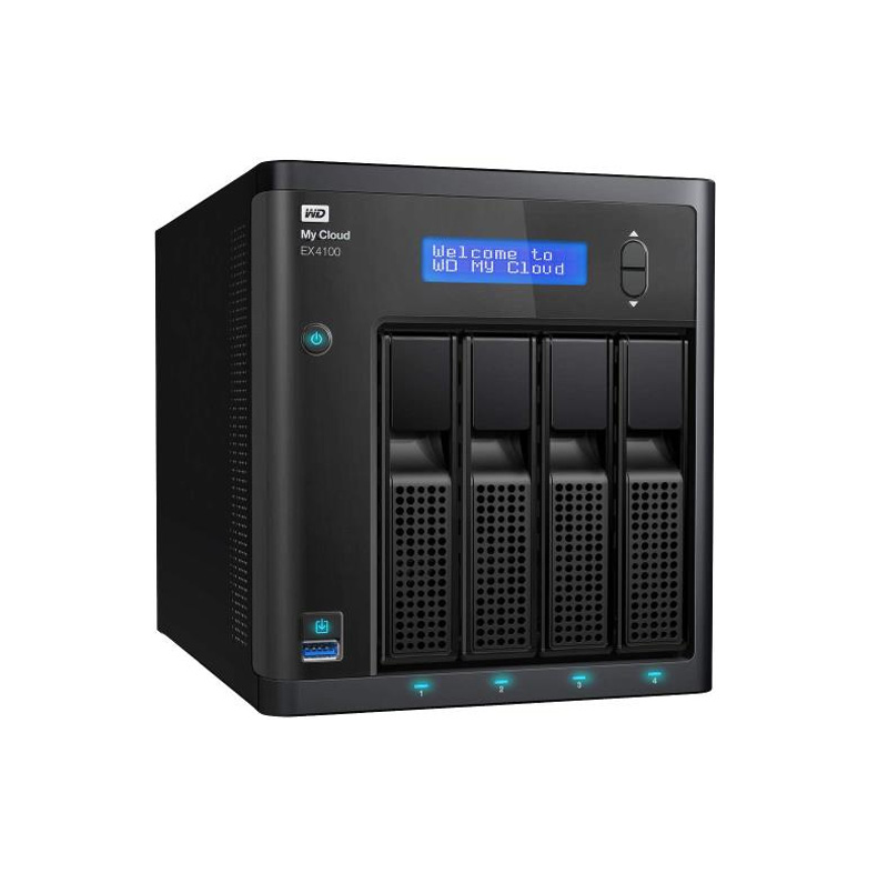 unidad de almacenamiento en red western digital my cloud ex4100, 32tb, 4 bahias, gbe.