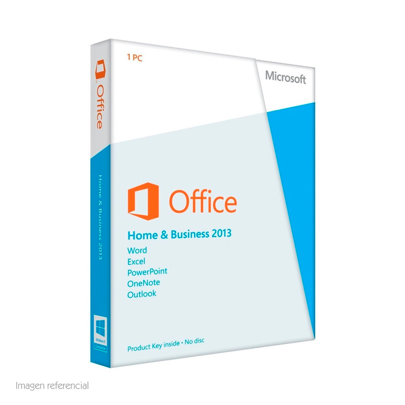 software microsoft office home and business 2013,español, dvd.