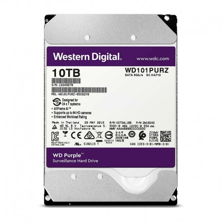 disco duro western digital purple surveillance, 10TB, sata 6.0 gbps, 7200rpm, 3.5.