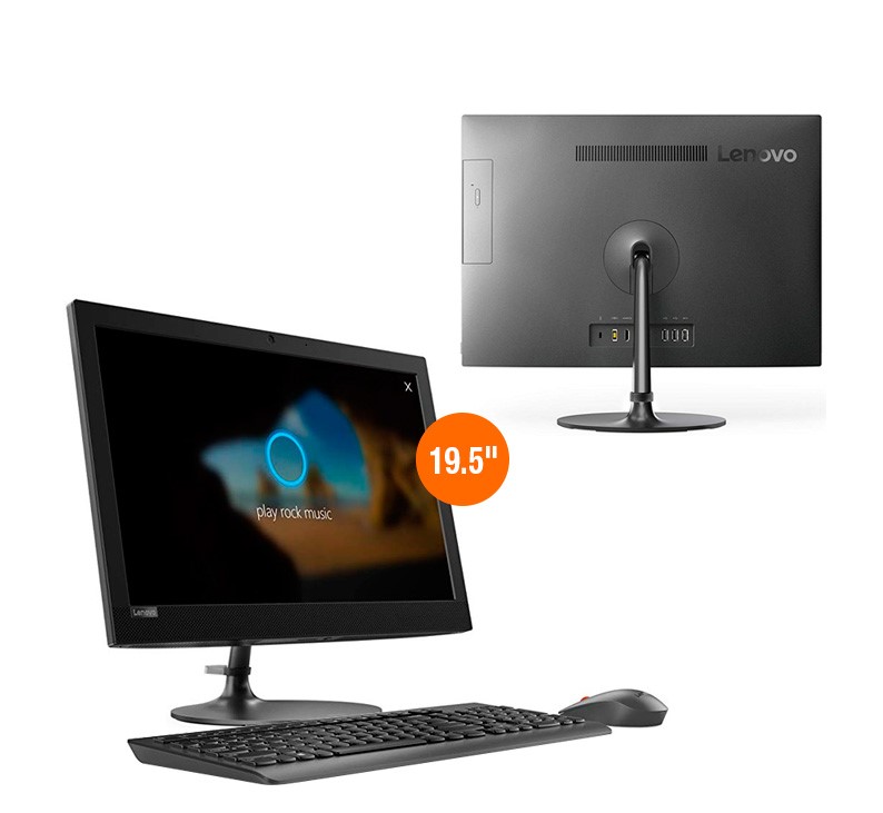 Computadora all-in-one lenovo 330, 19.5 led, intel celeron j4005 2.0ghz 4gb ddr4, 500gb sata.