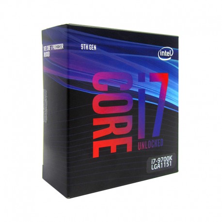 procesador intel core i7-9700k, 3.60 ghz, 12 mb caché l3, lga1151, 95w, 14 nm.