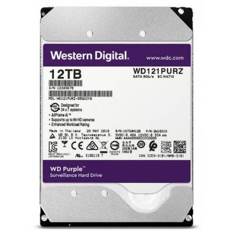 disco duro western digital wd121purz, 12tb, sata 6.0 gb/s, 7200 rpm, 3.5.