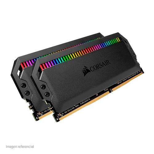 kit memoria corsair dominator rgb, 16gb (2 x 8gb), ddr4, 3200 mhz, pc4-25600, cl-16, 