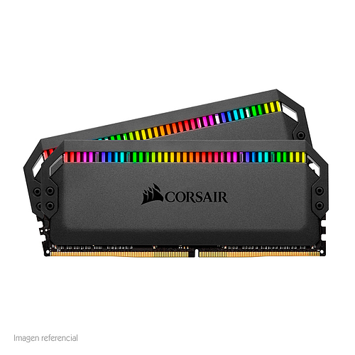 kit memoria corsair dominator rgb, 16gb (2 x 8gb), ddr4, 3200 mhz, pc4-25600, cl-16, 